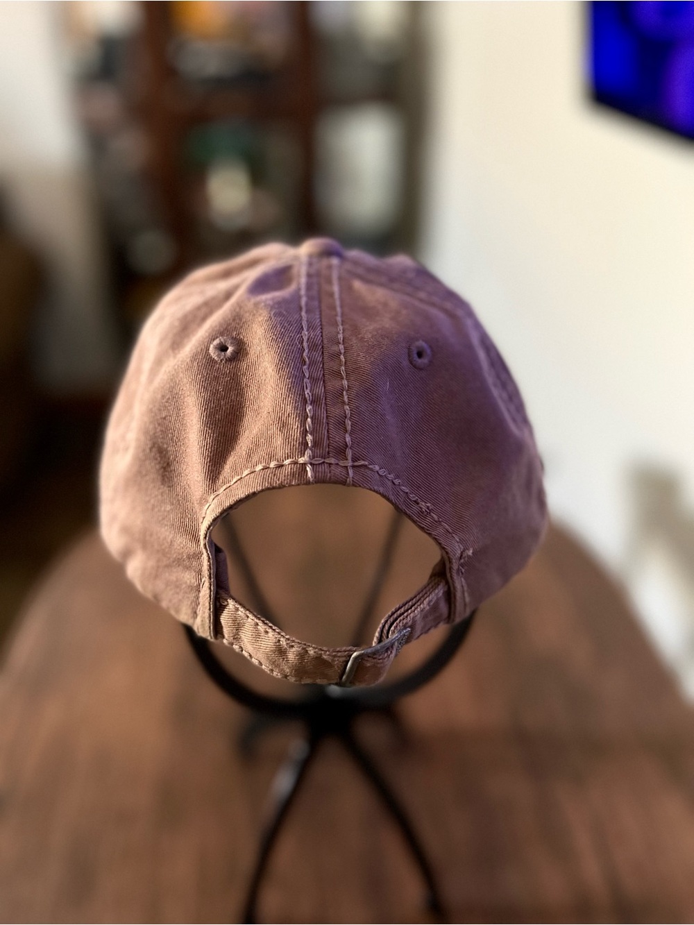 KBETHOS Vintage Brown 'Happy Camper' Embroidered Distressed Baseball Hat - Picture 3 of 6